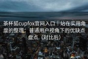 茶杯狐cupfox官网入口｜站在实用角度的整理：普通用户视角下的优缺点盘点（对比后）