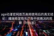 age动漫官网首页高频使用后的真实结论：播放稳定性与广告干扰情况的观察（对比后）