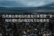 白虎嫩白使用后的直观印象整理：长时间使用后的稳定性与加载表现