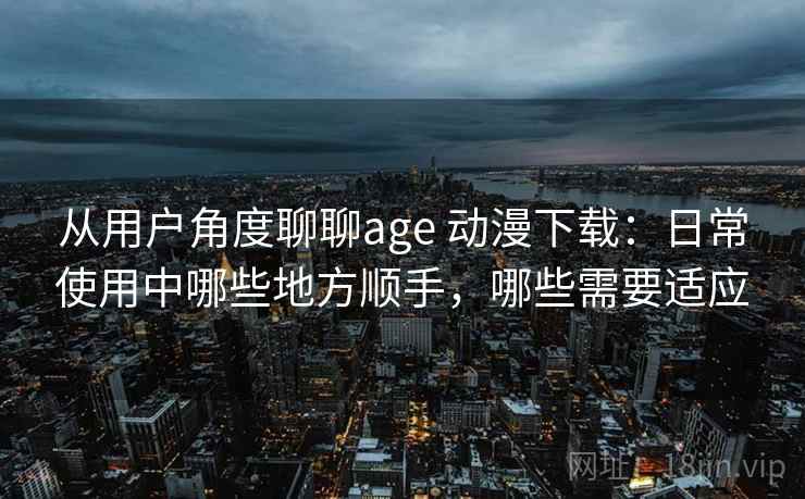 从用户角度聊聊age 动漫下载：日常使用中哪些地方顺手，哪些需要适应