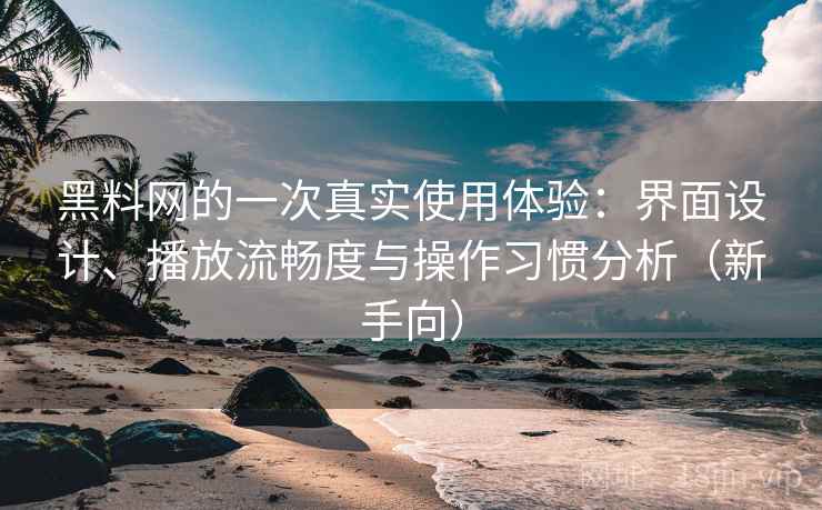 黑料网的一次真实使用体验:界面设计、播放流畅度与操作习惯分析(新手向) 黑料网的一次真实使用体验:界面设计、播放流畅度与操作习惯分析(新手向)
